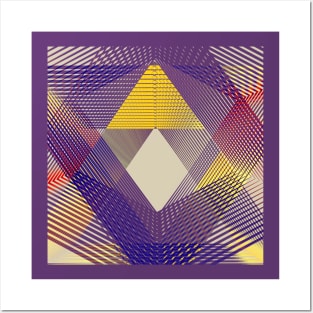 Geometric triangle pattern purple Posters and Art